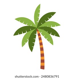 Serene Palm: Tropical Iconography. Vector flat illustration