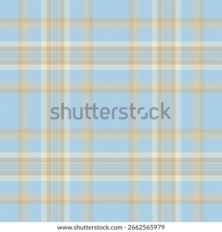Serene pastel plaid pattern. Soft blue and beige hues create a calming, minimalist design perfect for textiles, websites, or stationery. Evokes feelings of tranquility and understated elegance.