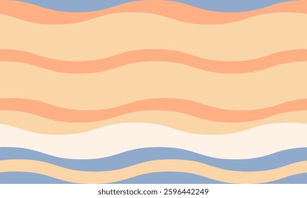 Serene pastel wave pattern.  Perfect for backgrounds, website design, or textile prints.  Evokes calmness, summer vibes, and a minimalist aesthetic.