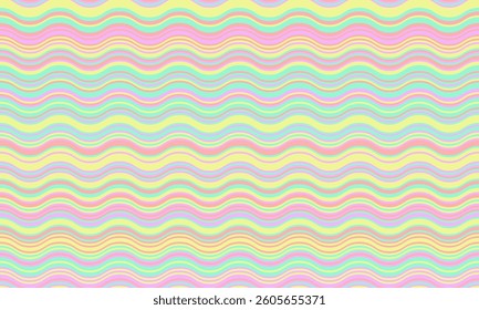 Serene pastel wave pattern.  Perfect for backgrounds, website design, or playful branding.  This abstract image evokes feelings of calm and happiness.