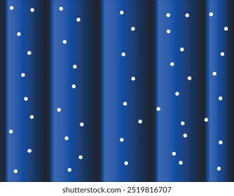 A serene pattern of glowing stars scattered across deep blue vertical waves. This soothing design creates a calming yet striking atmosphere, perfect for wallpapers, fabric prints, or modern decor.