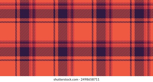 Patrón sereno textil a cuadros, Vector de verificación de textura diwali. Fondo de tartán de tela de telón de fondo sin fisuras en la paleta de colores rojo y oscuro.