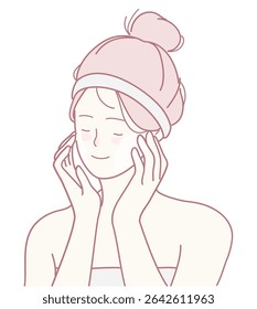 A serene and peaceful moment captured in a luxurious skincare routine, showcasing the beauty of selfcare and relaxing