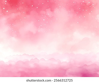 Fondo de acuarela sereno y pacífico, ambiente relajante suave con una sensación de diseño de Vector de calma y tranquilidad. Tonos rosados, cielo de ensueño o un elemento de agua suave