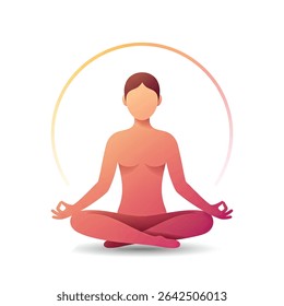 Serene Person Practicing Yoga Lotus Pose on Clean White Studio Background for Wellness