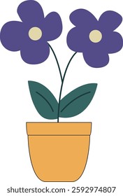 Serene Purple Flower Pot Calm