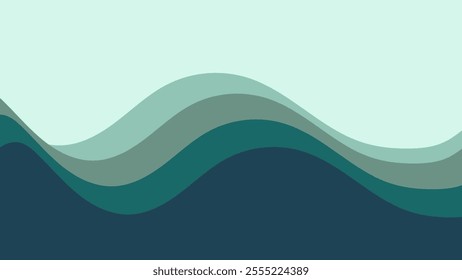 A Serene Representation of Ocean Waves in Minimalist Design With Seamless Flow and Simplicity.