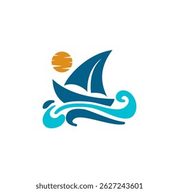 Serene sailboat at sunset, ideal for travel, tourism, and nautical brands.