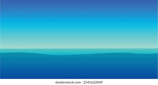 serene sea background with gentle waves and a clear blue sky, perfect for beach, travel, and summer-themed designs