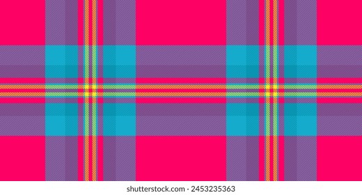 Serene seamless fabric textile, royal background plaid texture. Everyday tartan vector check pattern in cyan and bright color.