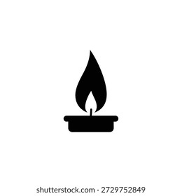 Icono de Vector de llama de vela serena y simple, perfecta para representar la paz, el recuerdo, la espiritualidad, la luz y los momentos de tranquilidad