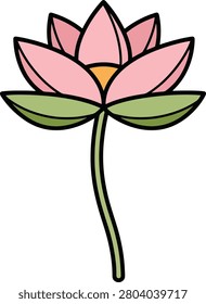 Serene Single Lotus Blossom With Sharp Contours Floating on a Crisp Minimal White Background for Wellness and Peace