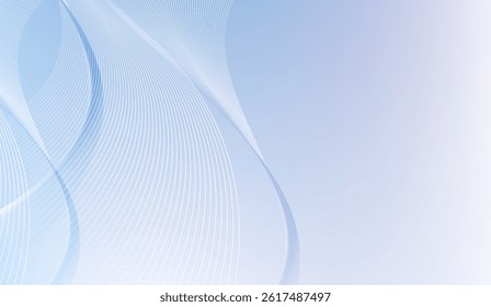 Serene Sky Blue Abstract Background with Flowing White Lines, Gentle Curves and Clean Aesthetic for Modern Designs and Creative Projects, Calming Visuals