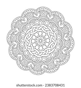 Serene Spiral Celtic Farbbuch mandala Seite für kdp Buch Interior, Fähigkeit zum Entspannen, Hirnerlebnisse, Harmonisches Haven, friedliche Porträts, Blühende Beauty mandala Design.