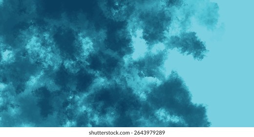 Serene Storm-Like Sky Formed by Abstract Layers of Turquoise Smoke


