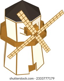 Serene and streamlined: A harmonious vector windmill illustration.