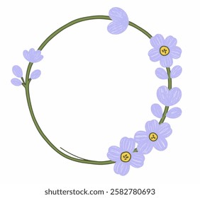 A serene and stylish lilac flower, lavender wreath illustration. Perfect for wedding designs, home decor, and holiday styling.