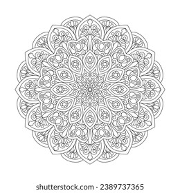 Serene Sunburst adult coloring book mandala page for kdp book interior. Peaceful Petals, Ability to Relax, Brain Experiences, Harmonious Haven, Peaceful Portraits, Blossoming Beauty mandala design.