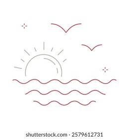 Serene Sunset Horizon Vector Icon Design