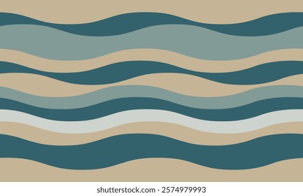 Serene teal and beige wavy abstract background.  Perfect for websites, social media, presentations, and print projects.