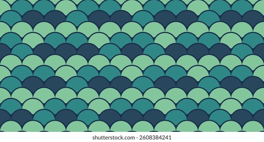 Serene teal and green fish scale pattern.  Perfect for backgrounds, textiles, or website design. Evokes calm, nature, and subtle elegance.  Versatile and stylish repeating texture.