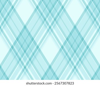 Serene teal and white diagonal plaid pattern. Perfect for backgrounds, websites, presentations, or textile designs.  Clean, modern aesthetic.  Versatile and stylish.