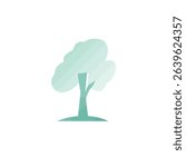 Serene tree silhouette design element 441