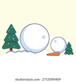 A serene vector graphic depicting snow winter landscape, ideal for seasonal backgrounds and holiday-themed designs.