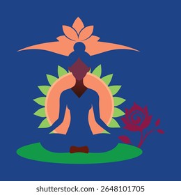 Uma ilustração vetorial serena de uma pose de ioga contra um pano de fundo do pôr do sol. Ideal para projetos de bem-estar, fitness e atenção plena. Perfeito para pôsteres, aplicativos ou inspiração em mídias sociais.