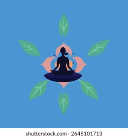 Uma ilustração vetorial serena de uma pose de ioga contra um pano de fundo do pôr do sol. Ideal para projetos de bem-estar, fitness e atenção plena. Perfeito para pôsteres, aplicativos ou inspiração em mídias sociais.