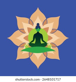 Uma ilustração vetorial serena de uma pose de ioga contra um pano de fundo do pôr do sol. Ideal para projetos de bem-estar, fitness e atenção plena. Perfeito para pôsteres, aplicativos ou inspiração em mídias sociais.