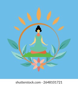 Uma ilustração vetorial serena de uma pose de ioga contra um pano de fundo do pôr do sol. Ideal para projetos de bem-estar, fitness e atenção plena. Perfeito para pôsteres, aplicativos ou inspiração em mídias sociais.