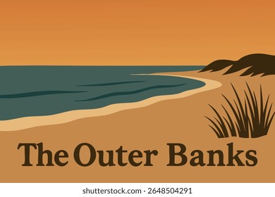As vistas serenas da costa de The Outer Banks oferecem uma fuga tranquila, onde praias intocadas se estendem ao longo do horizonte, e as ondas suaves do oceano encontram as dunas de areia macia.