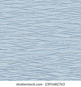 Serene water of blues and grays gently moving over a light blue background creating a vector seamless repeat pattern design.