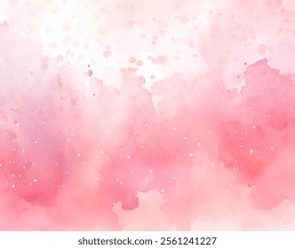 Sereno aquarela pintura com uma sensação de tranquilidade e elevação. Matizes pastel macios de fundo vetor etéreo de sonho rosa e branco. Delicado pinceladas e sutis respingos de cor