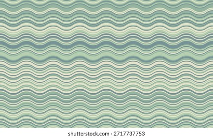 Padrão de onda serena em tons verdes e azuis de pastel calmante.  Perfeito para fundos, têxteis, ou desenhos do site evocando tranquilidade e fluidez.