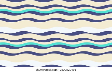 Serene wave pattern, perfect for textile design, website backgrounds, or summerthemed projects.  The calming color palette and repeating motif evoke feelings of peace and relaxation.