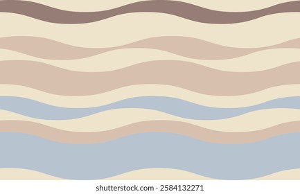 Serene, wavy abstract background in calming earth tones.  Perfect for website banners, social media posts, or print designs needing a tranquil, minimalist aesthetic.