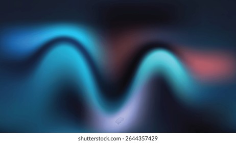 Fundo de gradiente ondulado sereno com suave fluindo formas abstratas - Acalmando design de arte digital