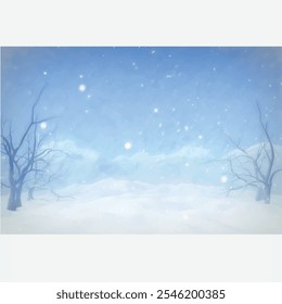 Serene Winter Background with Snowy Landscapes