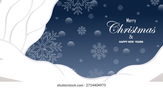 Serene winter scene with falling snowflakes, and dreamy soft lighting. Christmas, or seasonal designs, and winter backgrounds. Simple design, web