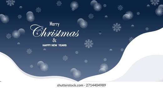 Serene winter scene with falling snowflakes, and dreamy soft lighting. Christmas, or seasonal designs, and winter backgrounds. Vector illustration