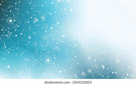 A serene winter scene with snowflakes and a gradient blue background, perfect for seasonal designs. Ideal for holiday, abstract, and nature themes