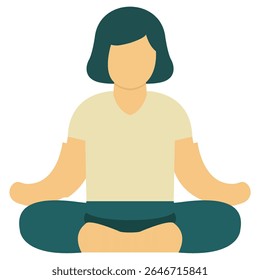 Mulher Serena Meditando em Posição de Lótus