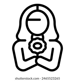 Mujer serena en meditación. Ilustración minimalista de una mujer meditando en una postura tranquila y pacífica. Simbolizando la atención plena y la paz interior. Perfecto para el yoga. Espiritualidad