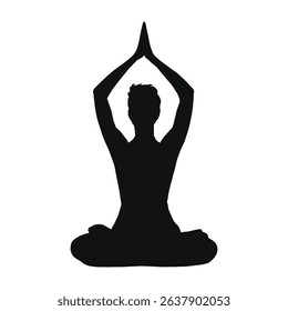 Serene Yoga Pose Silhouette - Lotus Position Meditation Icon