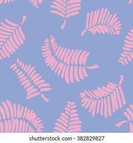 Serenity Feathers Seamless pattern.  Vector background.