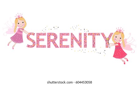 Serenity female name with cute fairy tale