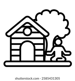 Serenity Lodge icon line vector illustration