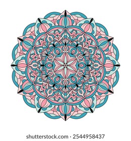 Serenity Mandala Vector Illustration – Intricate mandala design symbolizing peace and calm, perfect for relaxation. Ideal for prints, coloring, or decor, bringing a sense of tranquility.